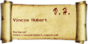 Vincze Hubert névjegykártya